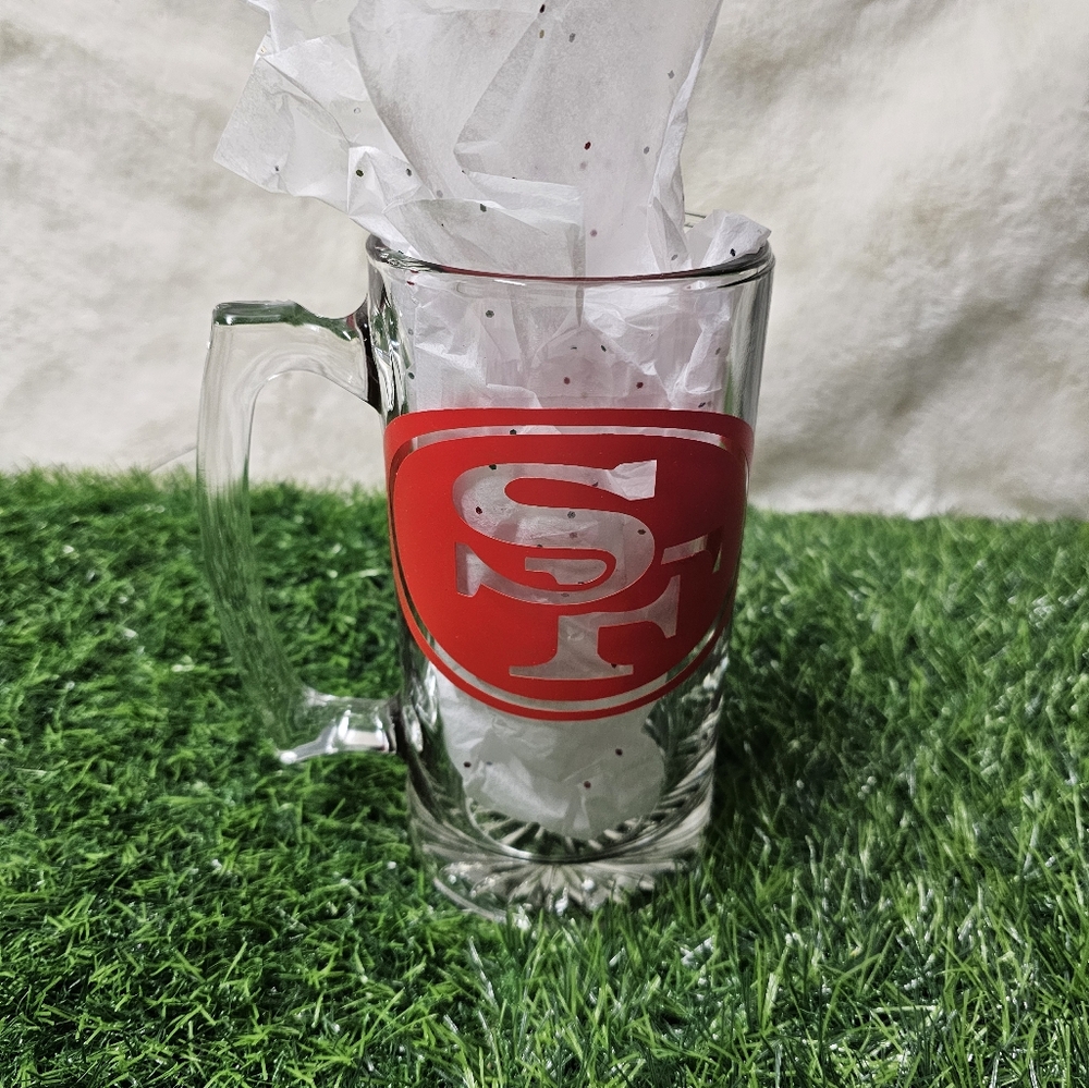 Clear Glass Mug with 49ers Logo